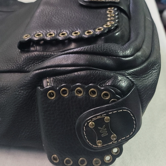 MICHAEL KOR Rare Black Leather Studded Shoulder Bag - Picture 3 of 9